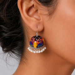 Meenakari Garba Dancer Dome Jhumka Earrings