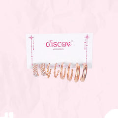 Set of 4 Golden Hoop Earrings Combo