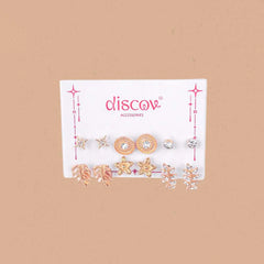 Pack of 6 Golden Crystal Starfall Mini Studs Combo