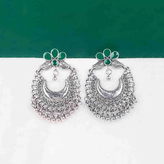 Floral Enamel Chandbali Earrings