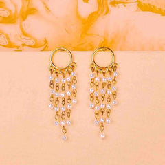 Cascading Pearl Dangle Earrings