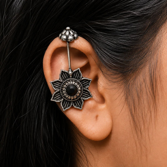 Statement oxidised bugadi earrings for upper ear cartilage daily wear
