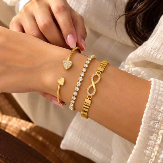 Golden Sparkle Bracelet Combo