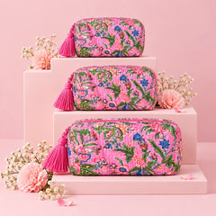 Blush Garden Floral Pouch Set