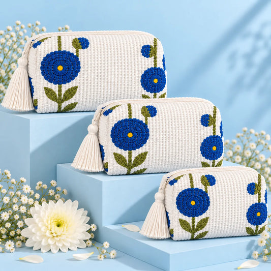 Blue Blossom Pouch Set