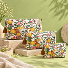 Yellow Vine Floral 3 Layered Pouches