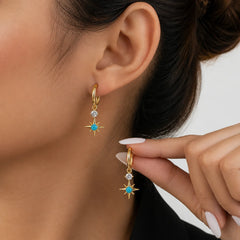 Celestial Charm Hoop Earrings - 18K Gold Plated