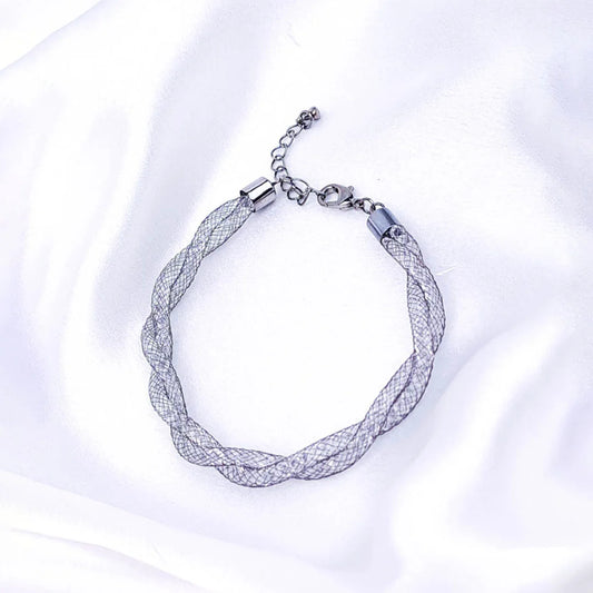 Metallic Fishnet Crystalline Bracelet