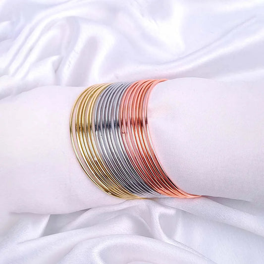 Three Tone Slim Bangles
