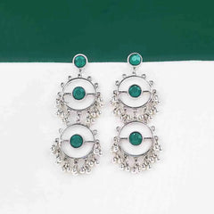 Silver Round Ghungroo Earrings