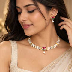 Lotus Pearl Jewellery Set