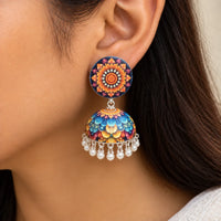 Floral Mosaic Meenakari Earrings