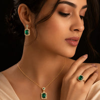 Emerald Crystal Jewellery Set
