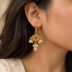 Rose Quartz Bloom Earrings