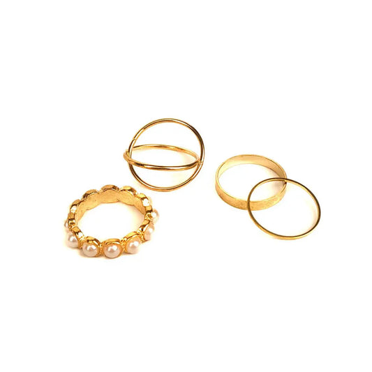 Pack of 4 Western Pearl Rings Combo