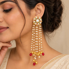 Royal Ruby Kundan Cascade Earrings