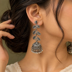 Leafy Vine Jhumka Earrings