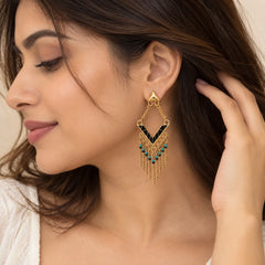 Turquoise Boho Chain Dangle Earrings