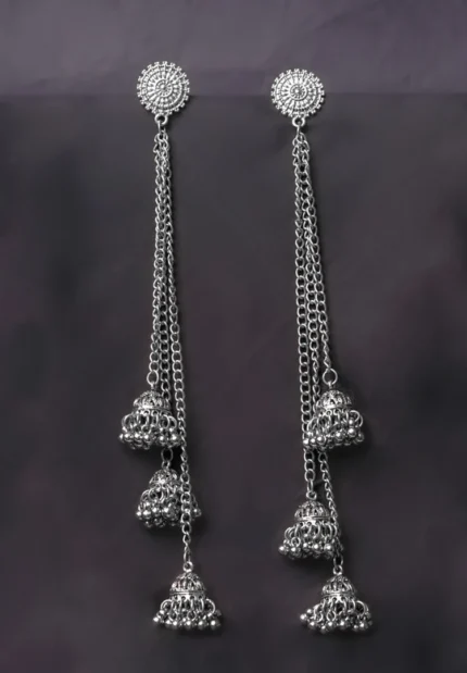 Unique flower-shaped brass earrings with a dimensional dome structure, fine hammered detailing, and an easy-to-wear curved hook.