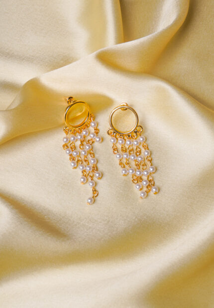 Cascading Pearl Dangle Earrings