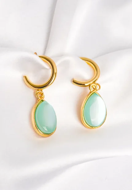 Opalescent Teardrop Hoops