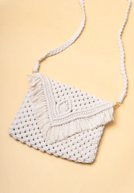Macrame All White Sling Bag