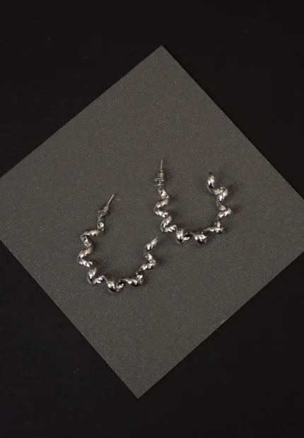 Silver Swirl Drop Earrings