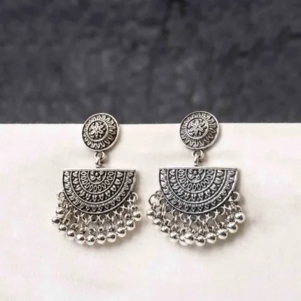 Intricate Antique Semi Circle Dangle Earrings