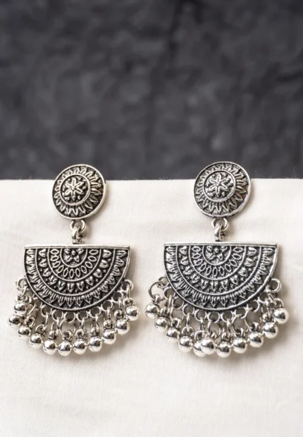 Intricate Antique Semi Circle Dangle Earrings