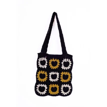 Crochet Knitted Heart Shoulder Bag