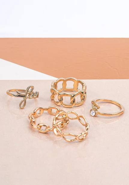 Pack of 5 Link Chain Fun Rings Combo