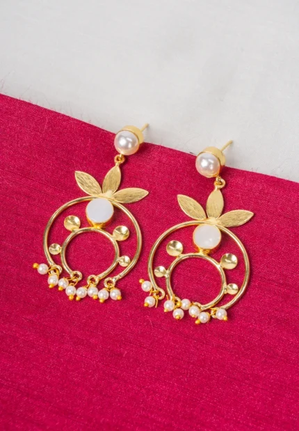 Traditional Filigree Frame Pearl Mogra Earrings