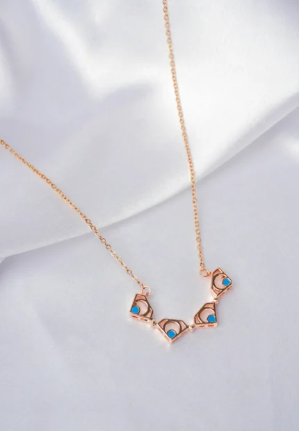 Rose Gold Floral Magnetic Pendant Necklace