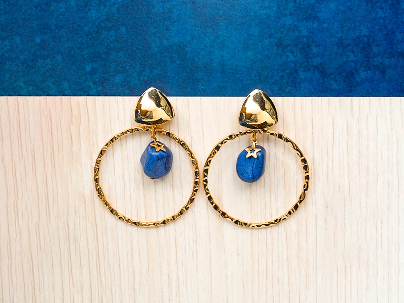 Earring styling with gemstone drop earrings for special occasions