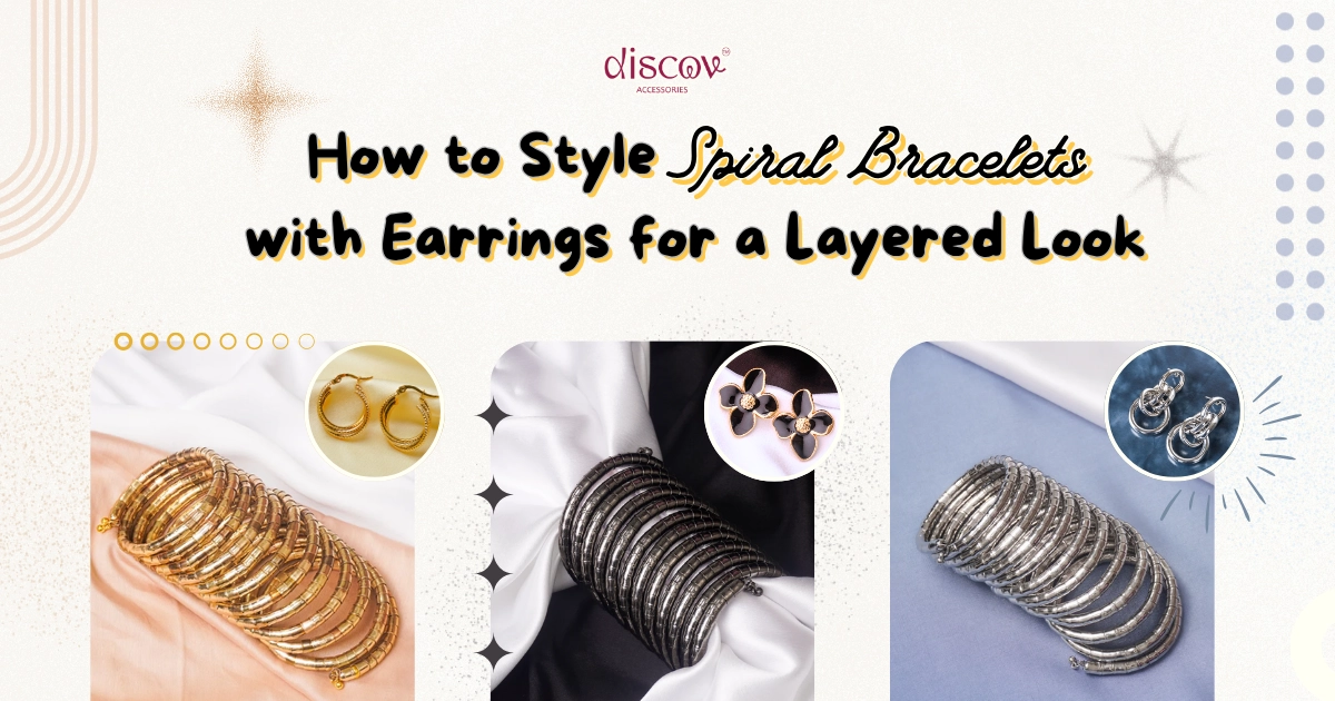 Discov Accessories spiral bracelets with earrings – affordable fashion style