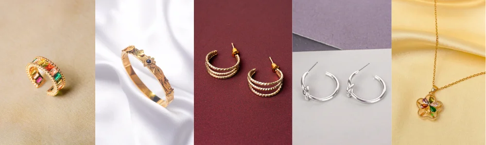 Gold and silver bracelets styled using mixed metal jewelry styling