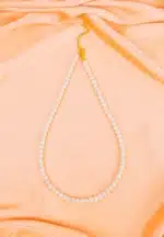 Classic single-strand pearl bead necklace with a gold adjustable clasp, showcasing a polished, elegant finish for a timeless look.