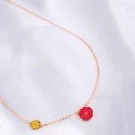 Golden Twin Floral Chain Necklace - Image 4