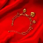 Golden Heart Charm Link Chain Bracelet - Image 2