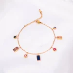 Colourful Gemstone Chain Bracelet - Image 2