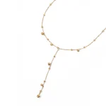 Golden Beaded Lariat Necklace - Image 4