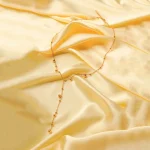 Golden Beaded Lariat Necklace - Image 2