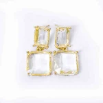 Crystal Golden Dangle Earrings - Image 5