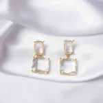 Crystal Golden Dangle Earrings