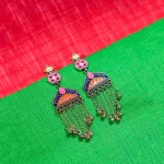 Colourful Geometric Enamel Earrings - Image 3