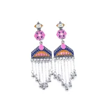 Colourful Geometric Enamel Earrings - Image 4