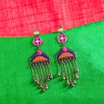 Colourful Geometric Enamel Earrings - Image 2