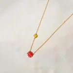 Golden Twin Floral Chain Necklace - Image 7
