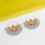 Colourful Geometric Enamel Earrings