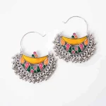 Colourful Geometric Enamel Earrings - Image 2